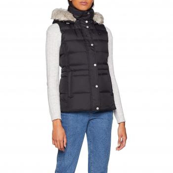 Tommy Hilfiger New Tyra Down Vest, Chaleco para Mujer, Negro