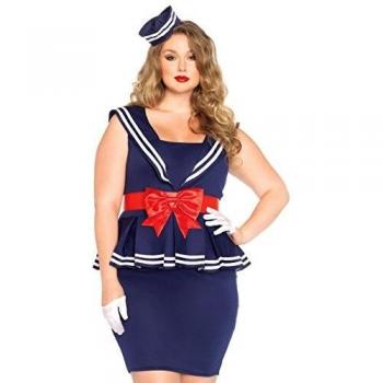 Leg Avenue- Marinero Mujer, Color azul, Talla Plus 1X/2X