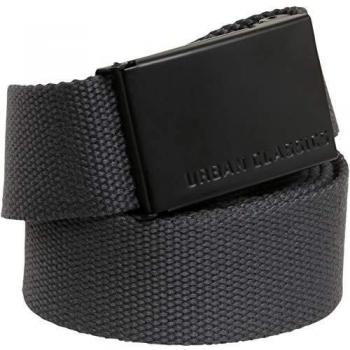 Urban Classics Unisex Charcoal/Black Canvas Belt - One Size