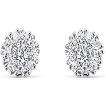 Pendientes de plata esféricos con circonitas engastadas en garras Itemporality SEA-101-336-UU flor mujer