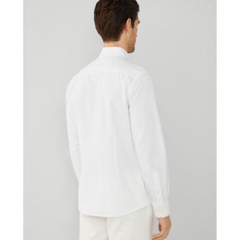 Camisa Oxford de hombre slim lisa en color blanco
