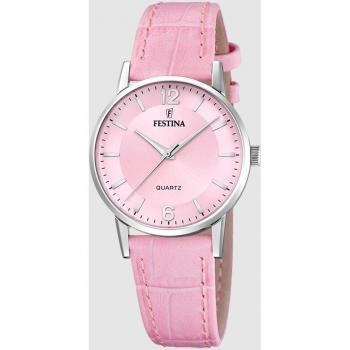 Reloj Festina F20691/3 Rosa Mujer - Reloj de mujer Classics, caja de acero inoxidable 316L plateado, correa de piel rosa