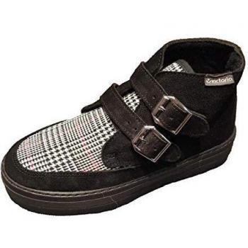 Victoria Black Ankle Boots for Women, Size 10 US / 7 UK, Boogie Boogie Buckles