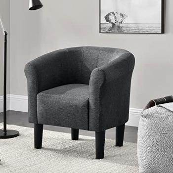 Sillón Relax Jelgava 70x70x58 cm, Butaca Elegante de Plástico y 100% Poliéster Gris Oscuro