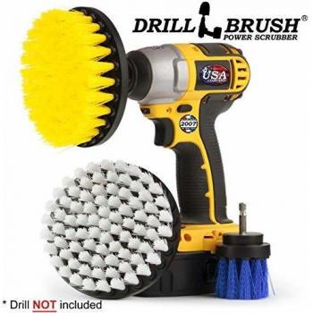 Drillbrush Accesorio de limpieza Barco Taladro Kit de accesorios cepillo de limpieza amarillo, blanco, azul