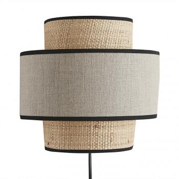 Aplique de doble material rafia y lino de 24 cm LITCHI