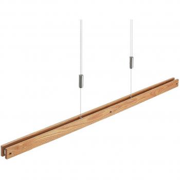 Lámpara colgante LED Lindby Alimara de madera, 138 cm, moderna, color marrón, hecha de metal y madera, para salón y comedor, con 1 bombilla