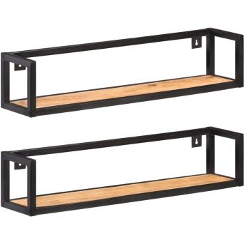 vidaXL Wall Shelves 2 pcs 80 cm Solid Acacia Wood