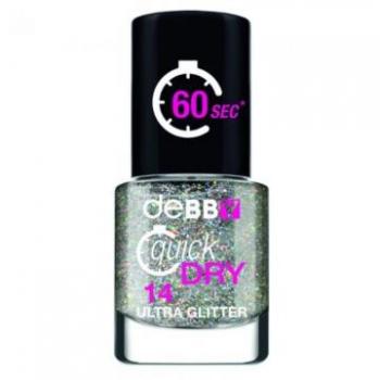 Debby Esmalte de Uñas Secado Rápido 14 Glitter Plateado
