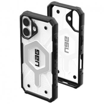 Funda para teléfono móvil Urban Armor Gear Pathfinder MS Compatible con Apple iPhone 16, carga inalámbrica/magnética compatible, protección contra caídas según norma militar, color Hielo (Transparente), tamaño 15,5 cm (6