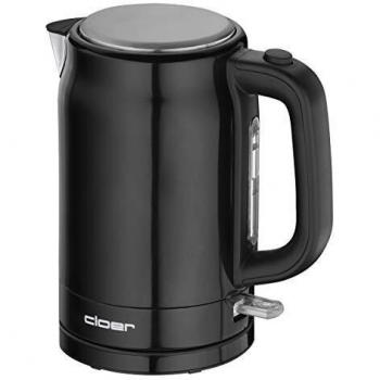 Cloer Hervidor de agua 4520 de acero inoxidable, 2200 W, indicador de nivel de agua, protección contra ebullición en seco y sobrecalentamiento, 1,7 litros, color negro