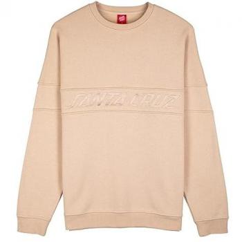 Sudadera Santa Cruz Crew de Panel a Rayas Tonales para Hombre, Color Avena, Talla M