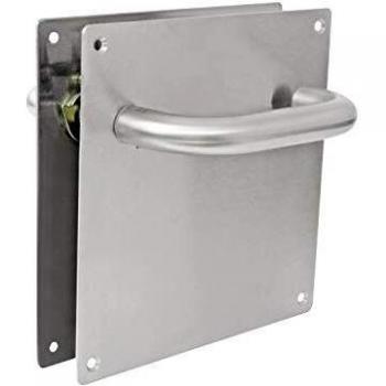 Amig - Manilla Modelo 3C con placa cuadrada de 180x180 mm | Acero inoxidable 18/8 | Sin bocallave