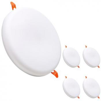 Downlight LED Circular Plana CCT 36W 3300LM Corte Ajustable 60-210mm Pack de 5 Unidades