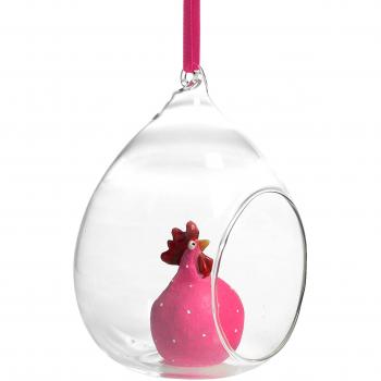 Ruth vetter de Pascua de la decoración de pollo en el vidrio para colgar en - Colour de rosa
