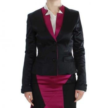 Black Pink Stretch Blazer Jacket