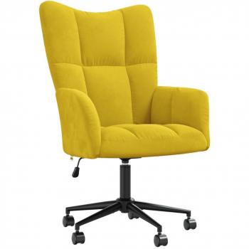 Silla de relajación de terciopelo amarillo mostaza