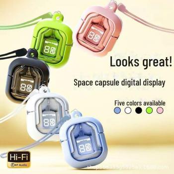 Auriculares Bluetooth TWS i31 con cable de carga color verde fluorescente