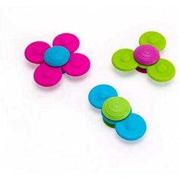 Fat Brain Whirly Squigz Suction Spinner Stacking Toy for Early Development