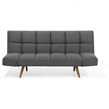 Sofá cama convertible de 3 plazas en tejido gris oscuro INGARO