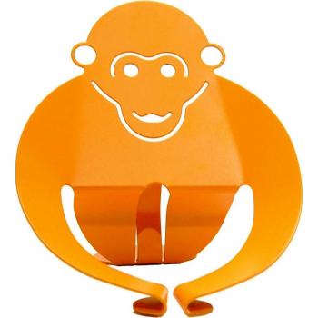 Alessi Gorì - Figura de acero inoxidable 18/10, diseño mono, color naranja