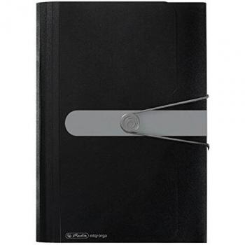 Carpeta Expandible Herlitz Easy Orga To Go, 12 Compartimentos, Negro, PP con Gummizug