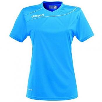 uhlsport Stream 3.0 MC Camisetas de Entrenamiento, Mujer, Cian/Blanco, L