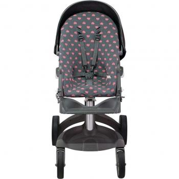 Funda para Silla de Paseo Jyoko Compatible con Stokke Xplory y Crusi - Algodón Transpirable, Diseño Fluor Heart