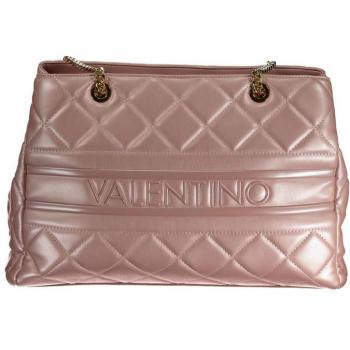 Valentino by Mario Valentino Chain Shoulder Bag with Contrast Details, Pink, Female, Size: ONE SIZE