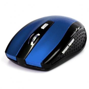 Raton Pro B Media-Tech - Ratón óptico inalámbrico ambidextro 1600 DPI negro y azul