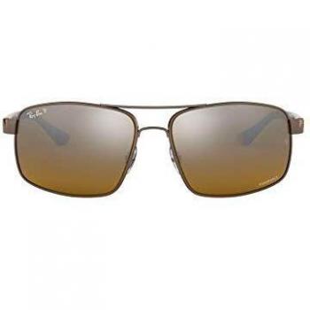 Ray-Ban Men's 0RB3604CH 121/A2 62 Sunglasses, Shiny Light Brown/Brownmirgreygradientpolar