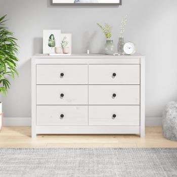 Gabinete blanco 100x40x72 cm madera maciza de pino