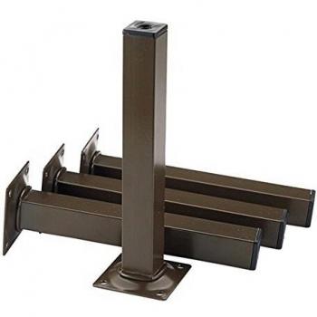 Pie de mueble negro RAL 9005, 25x25mm, altura 800mm, capacidad de carga 50kg, pack de 4 unidades