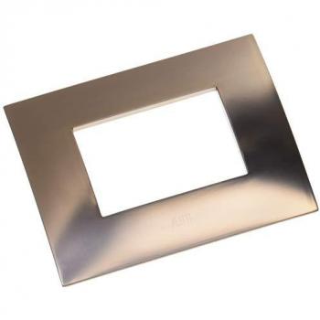 Placa 3 Módulos Bronce Satinado ABB Chiara