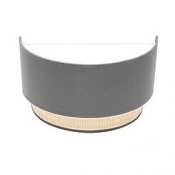 Aplique de pared Kandy 1 luz E27 Natural/Gris 17x30x15 cm