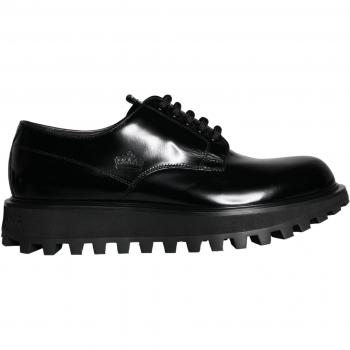 Dolce & Gabbana Black Calf Leather Derby Formal Dress Shoes - EU40/US7