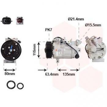 Compresor de aire acondicionado VAN WEZEL 4300K630 para RENAULT Mégane y Scénic