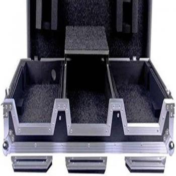 Superior DEEJAY LED Fly Drive Case For 2 Large Format Pioneer CDJ2000 Players & DJM-S9 Mixer with Laptop Shelf