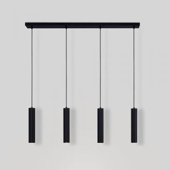 Lámpara Colgante Minimalista Cuádruple 'Bila 4' LED GU10 - Negra