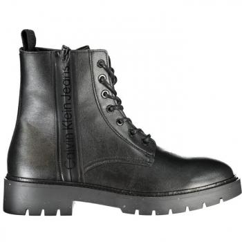 Calvin Klein Men's Black Lace-Up Ankle Boots with Side Zip - Size 13 US / EU46