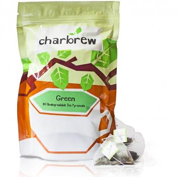 Té Verde Charbrew - 50 Bolsas de Té Piramidales de Malla Biodegradables