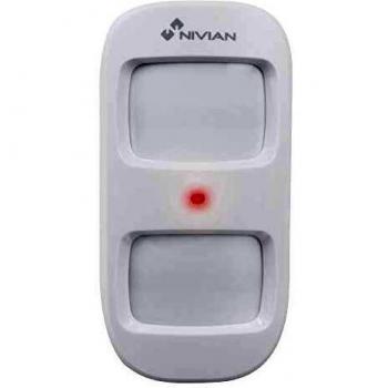 Nivian-Detector de movimiento inalámbrico compatible con alarma Nivian-Apto para interior–Inmune a mascotas hasta 20Kg–Amplia cobertura-Tamper anti-sabotaje-Fácil instalación sin necesidad de cables