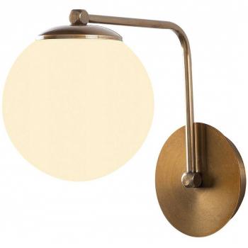 Aplique de pared Daisy 146-A, dorado, vidrio opalino, 15 x 26 x 22 cm