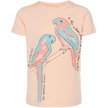 NAME IT Camiseta Manga Corta Niña SANNI - 122/128, Peachy Keen