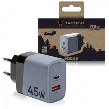 Cargador de pared Tactical Microgrid GaN 45W - PD3.0 USB-C, QC3.0 USB-A