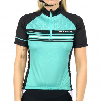 Jersey Mtb De Manga Corta Para Mujer Altura Peloton Team Aquamarine-Negro