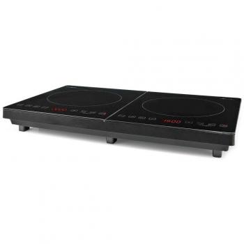 Placa de inducción NEDIS, 2 zonas, 3500 W, protección contra sobrecalentamiento, temporizador