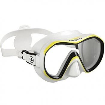 Aqua Lung Reveal X1 - Máscara de buceo, color blanco y amarillo