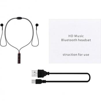 Auriculares Inalámbricos Bluetooth BT313 con Banda para el Cuello, Auriculares Deportivos de Graves y Manos Libres con Micrófono para iPhone, Xiaomi y Huawei