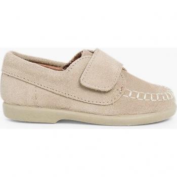 Mocasines de bebés de piel serraje con cinta adhesiva